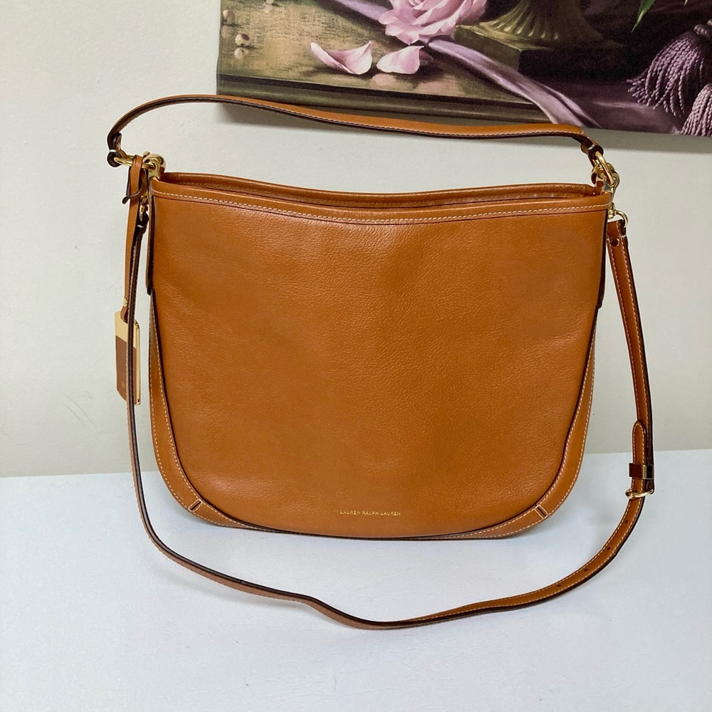 Ralph Lauren tan leather crossbody bag